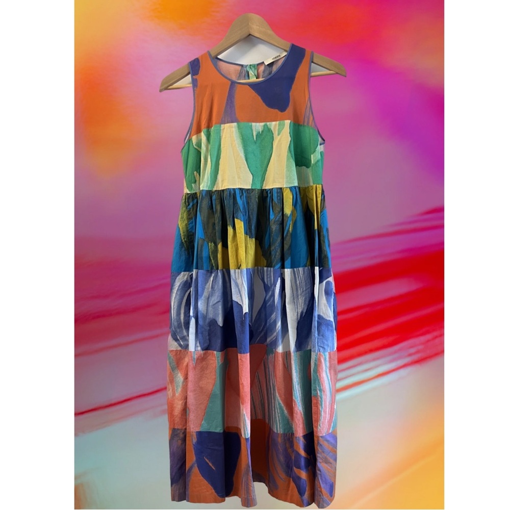 Odeeh Watercolor Print Tent Dress